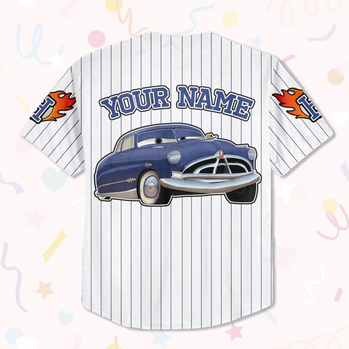 Custom Disney Hudson Navy Lightning Mcqueen Baseball Jersey 3