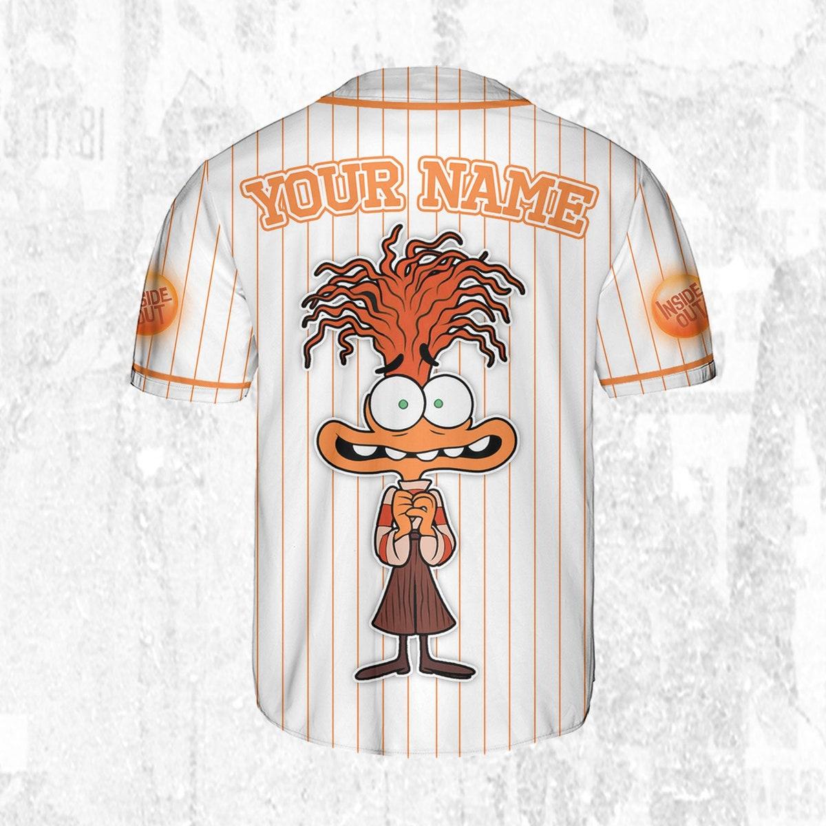 Custom Disney Inside Out Anxiety Simple Baseball Jersey 4