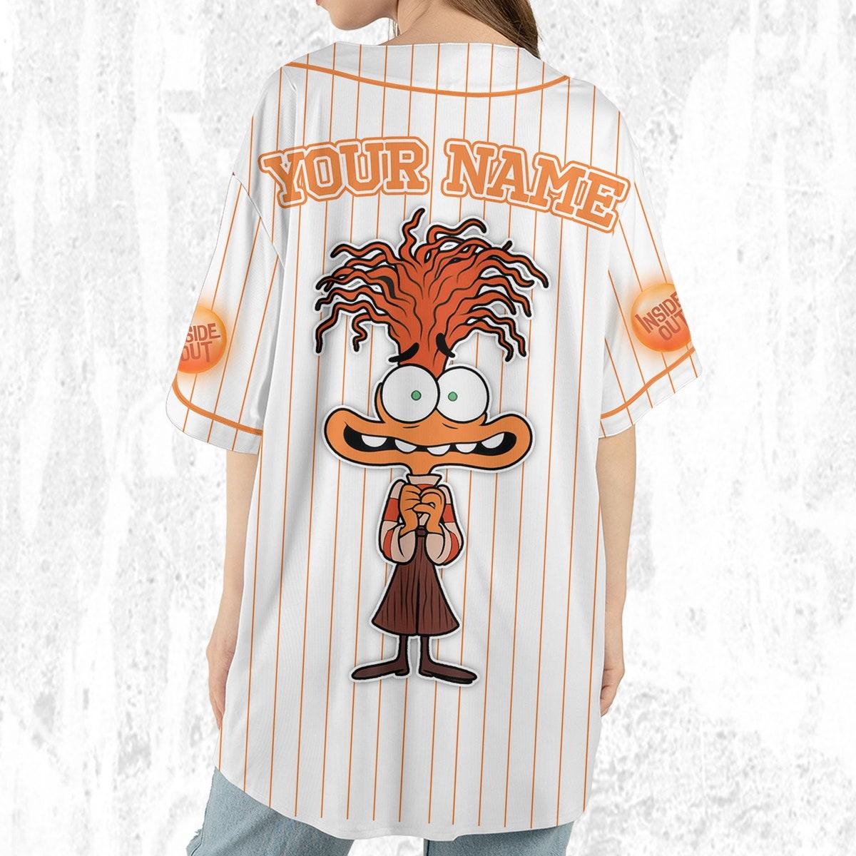 Custom Disney Inside Out Anxiety Simple Baseball Jersey 6