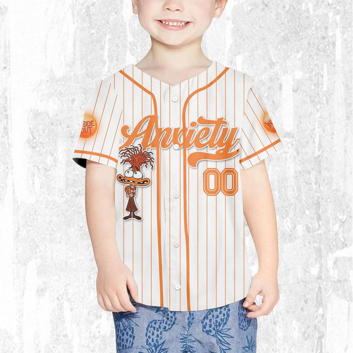 Custom Disney Inside Out Anxiety Simple Baseball Jersey 7