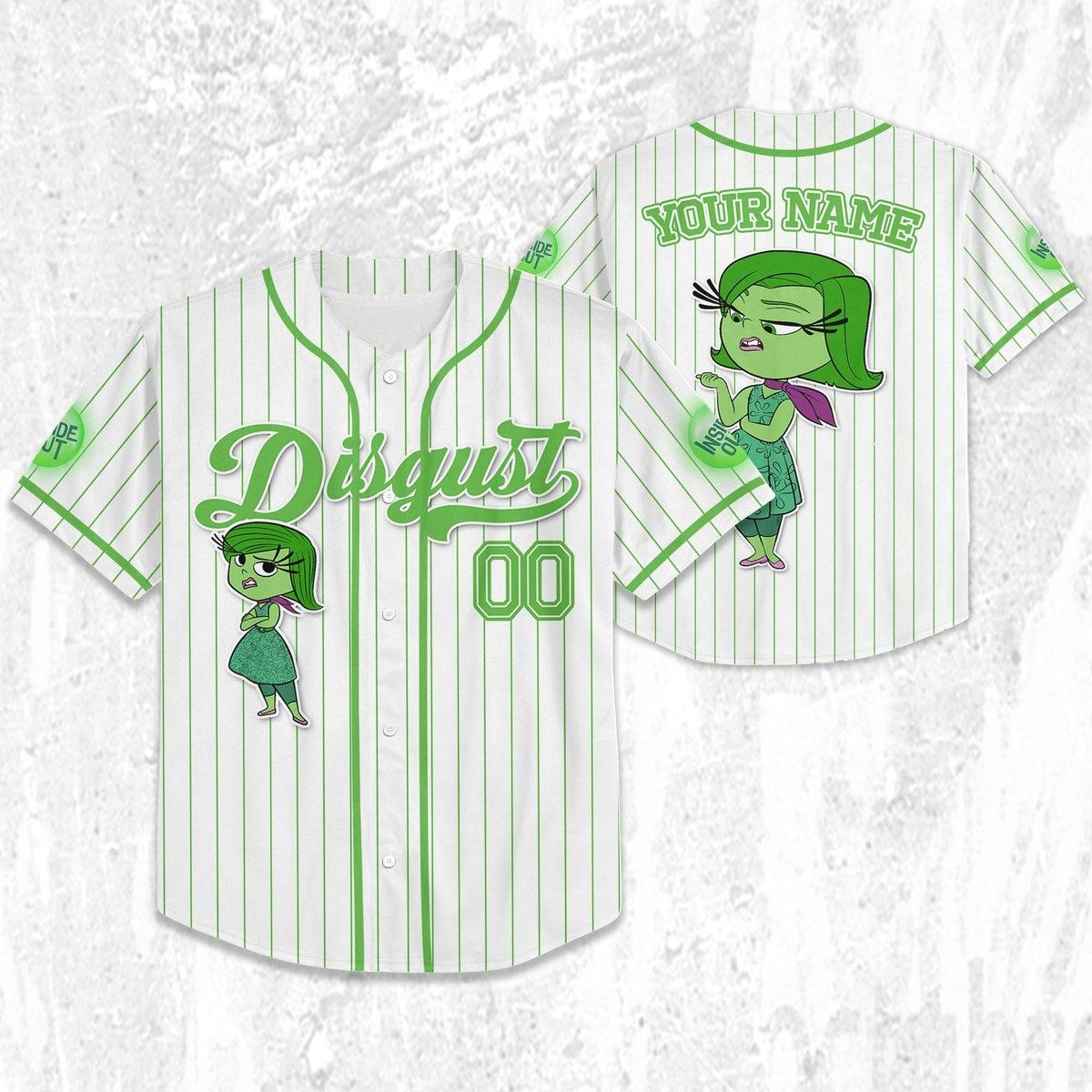 Custom Disney Inside Out Disgust Simple Baseball Jersey 2