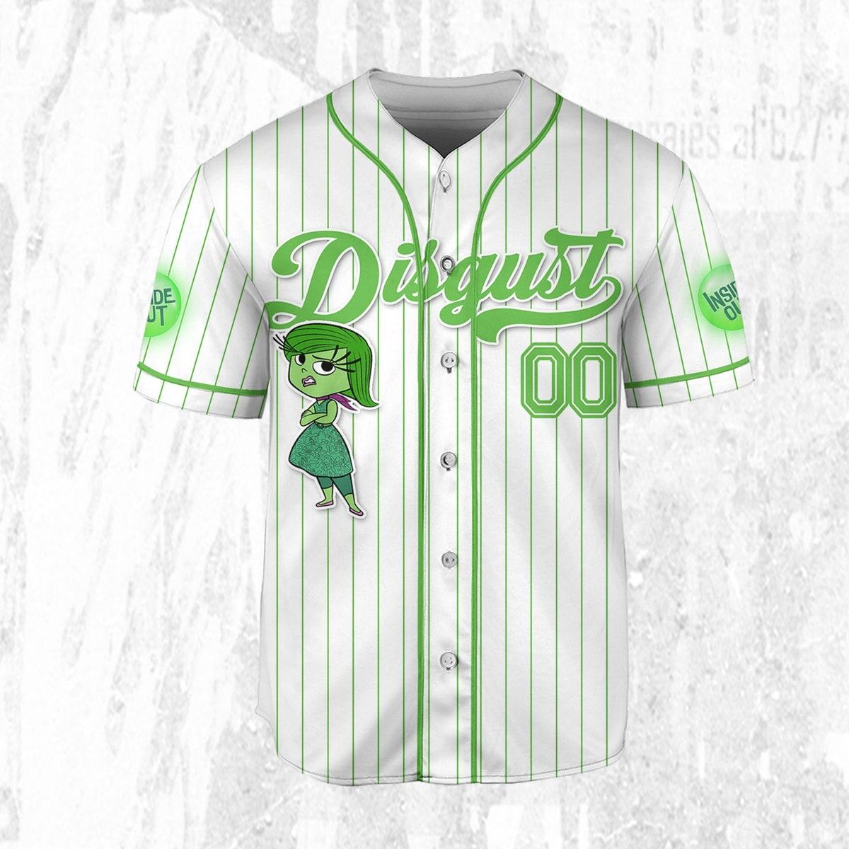 Custom Disney Inside Out Disgust Simple Baseball Jersey 3