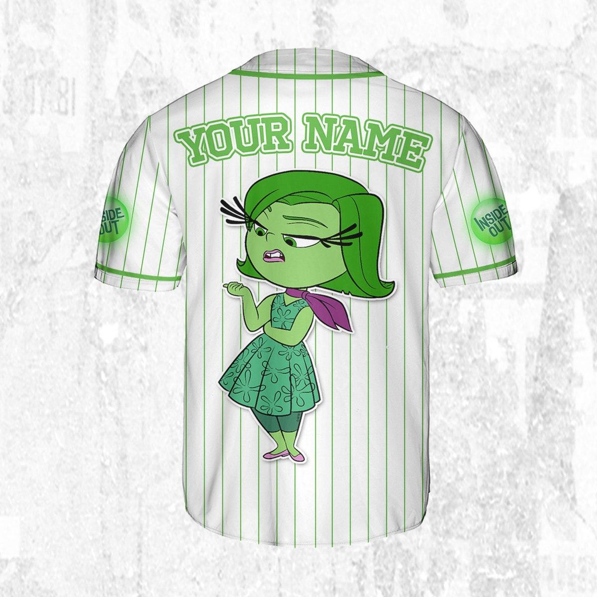 Custom Disney Inside Out Disgust Simple Baseball Jersey 4