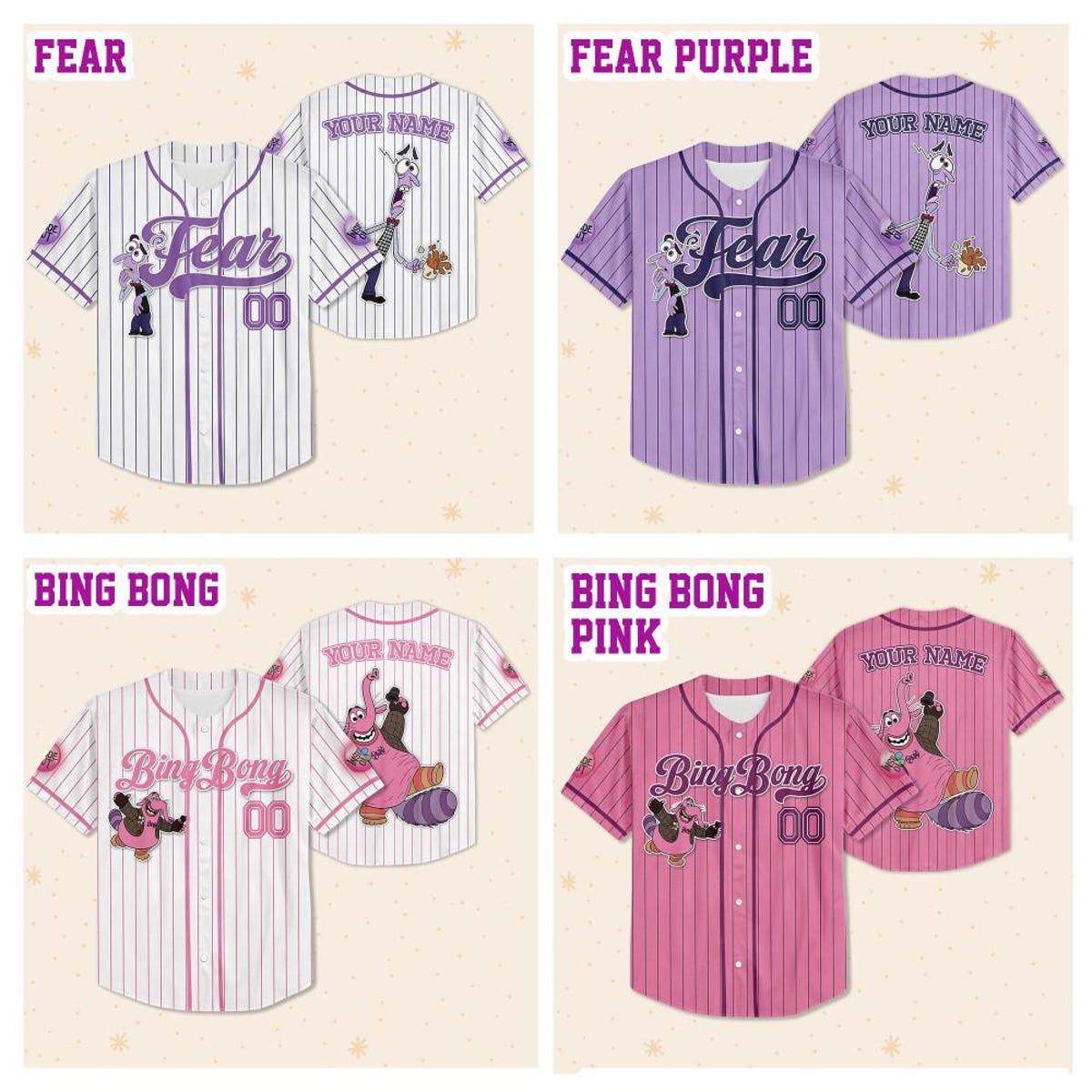 Custom Disney Inside Out Emotion Collection Baseball Jersey 4