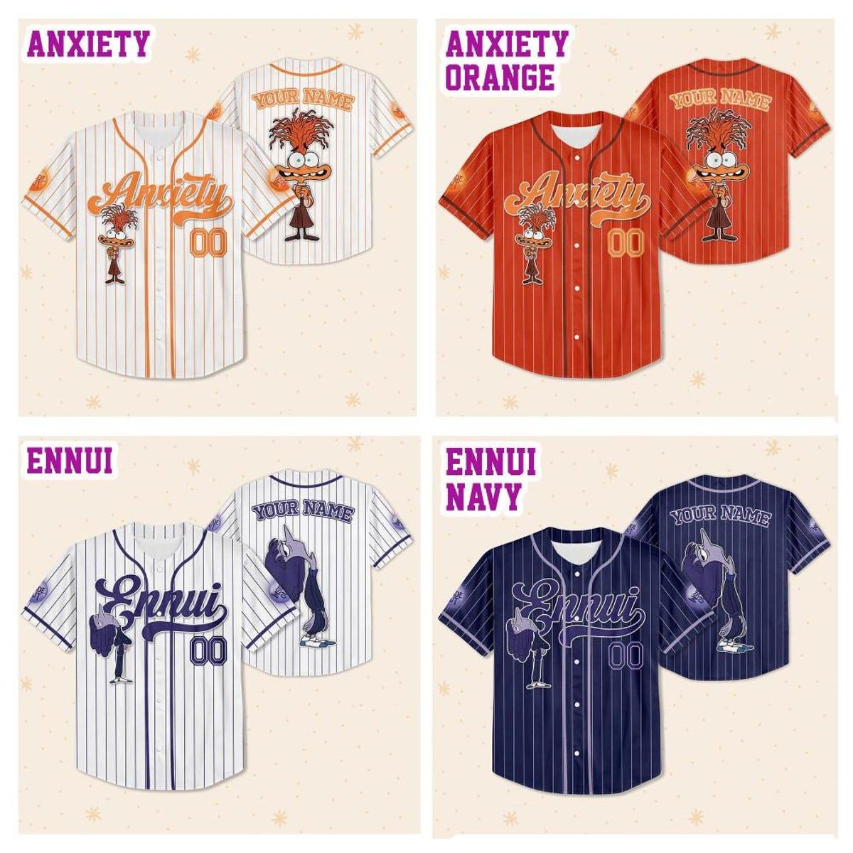 Custom Disney Inside Out Emotion Collection Baseball Jersey 5