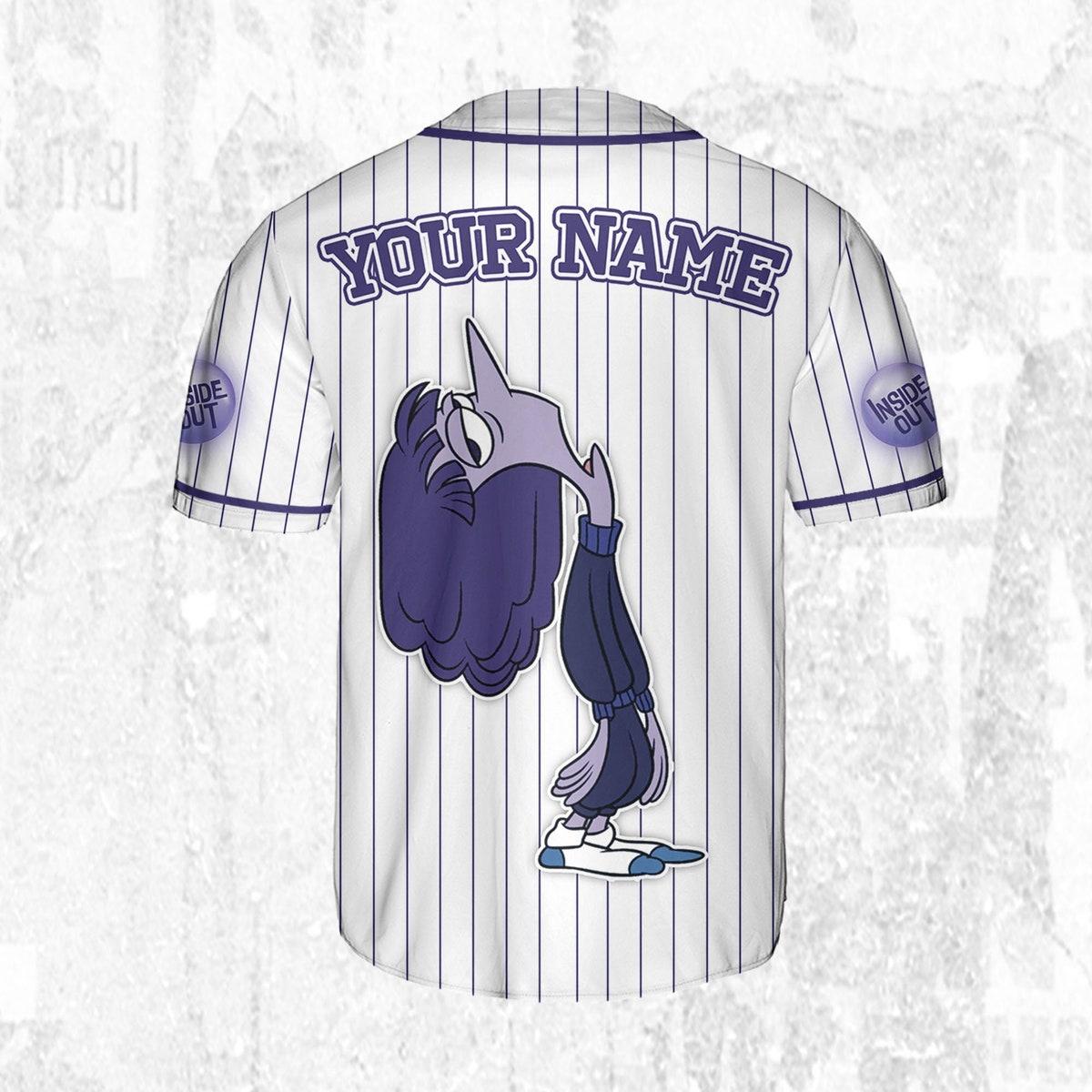 Custom Disney Inside Out Ennui Simple Baseball Jersey 4