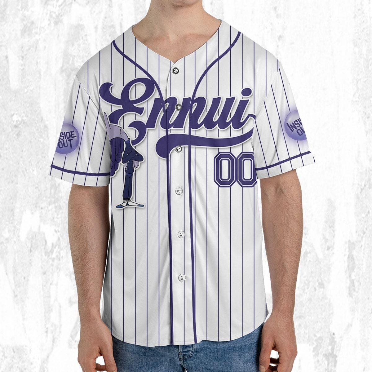 Custom Disney Inside Out Ennui Simple Baseball Jersey 5