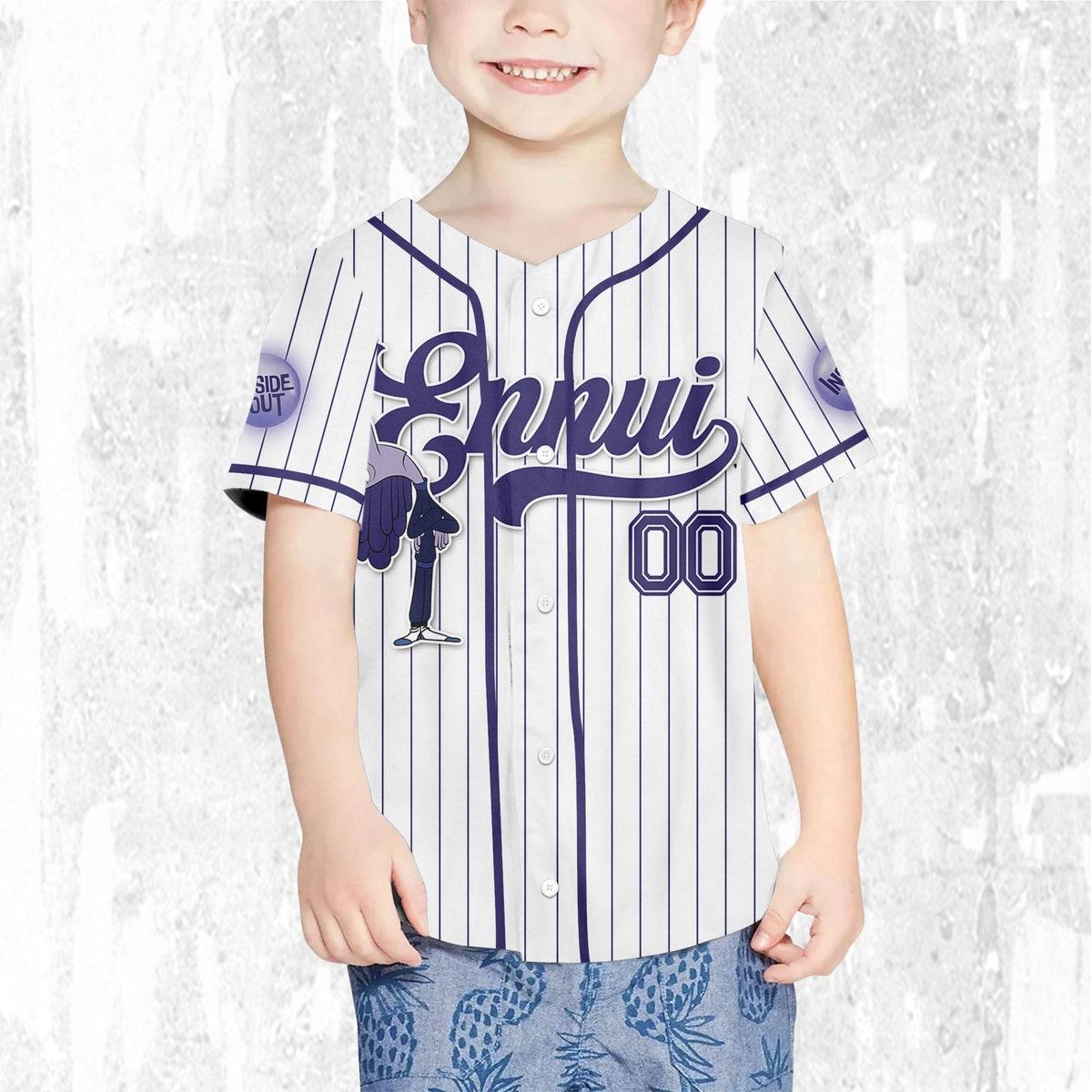 Custom Disney Inside Out Ennui Simple Baseball Jersey 7