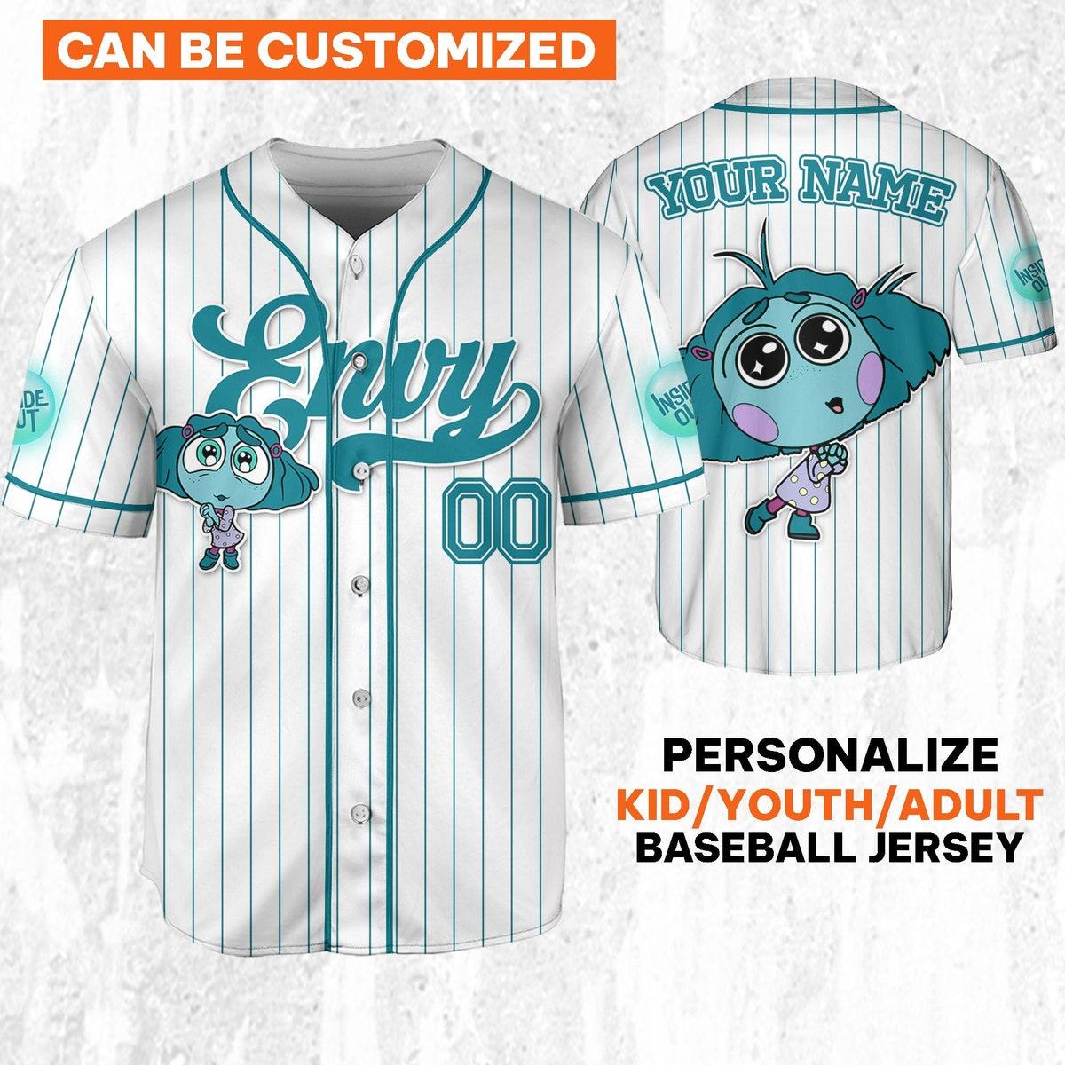 Custom Disney Inside Out Envy Simple Baseball Jersey 1