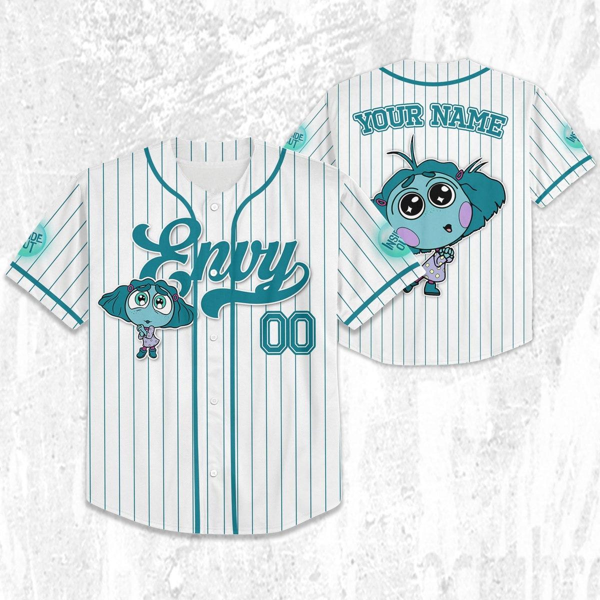 Custom Disney Inside Out Envy Simple Baseball Jersey 2