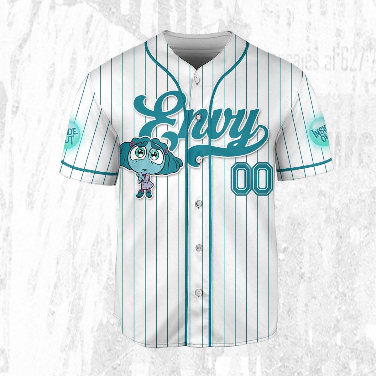 Custom Disney Inside Out Envy Simple Baseball Jersey 3