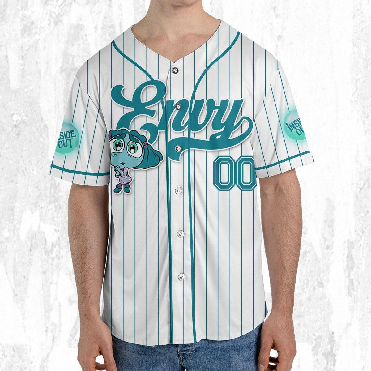 Custom Disney Inside Out Envy Simple Baseball Jersey 5