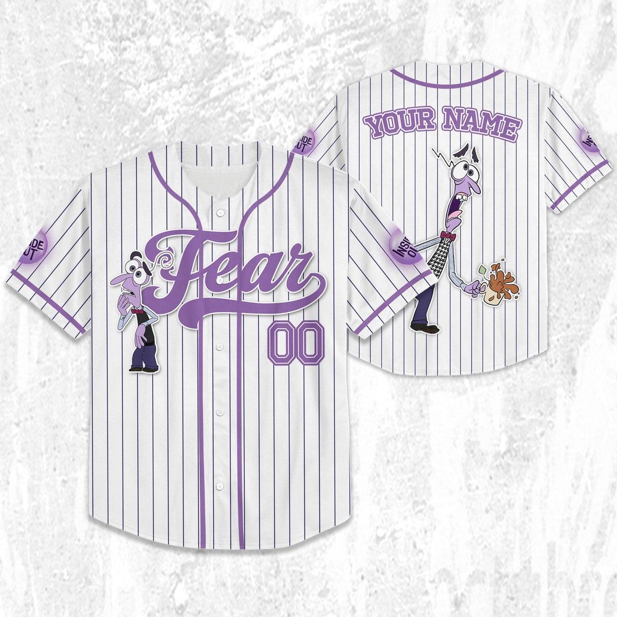 Custom Disney Inside Out Fear Simple Baseball Jersey 2