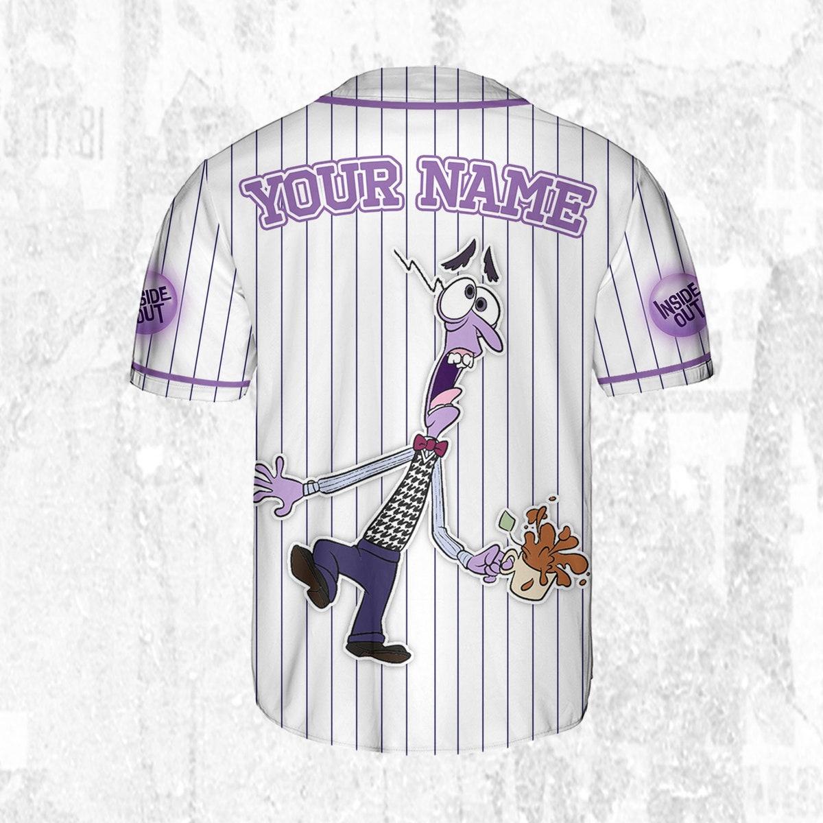 Custom Disney Inside Out Fear Simple Baseball Jersey 4