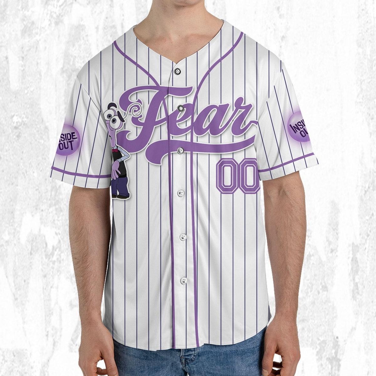 Custom Disney Inside Out Fear Simple Baseball Jersey 5