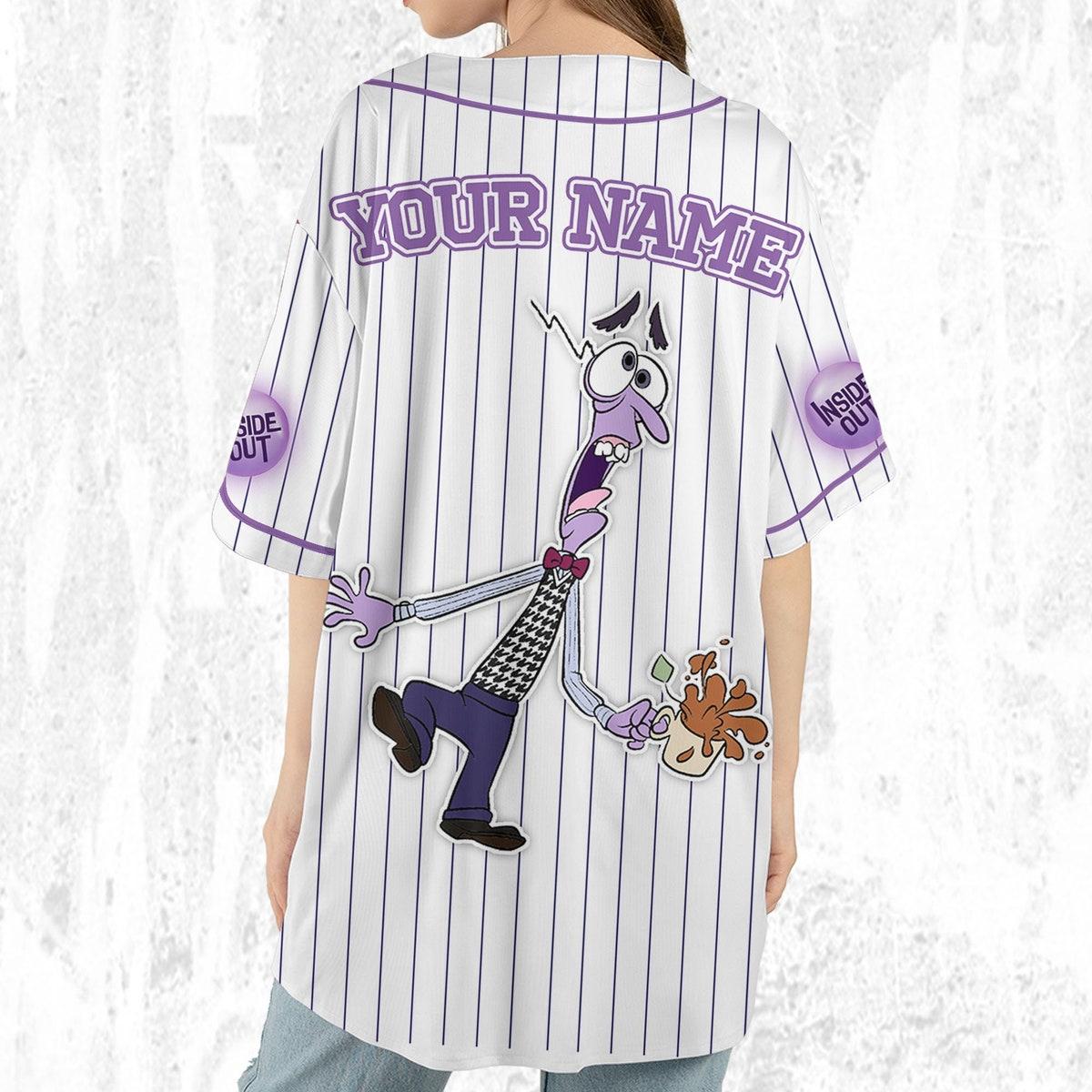 Custom Disney Inside Out Fear Simple Baseball Jersey 6