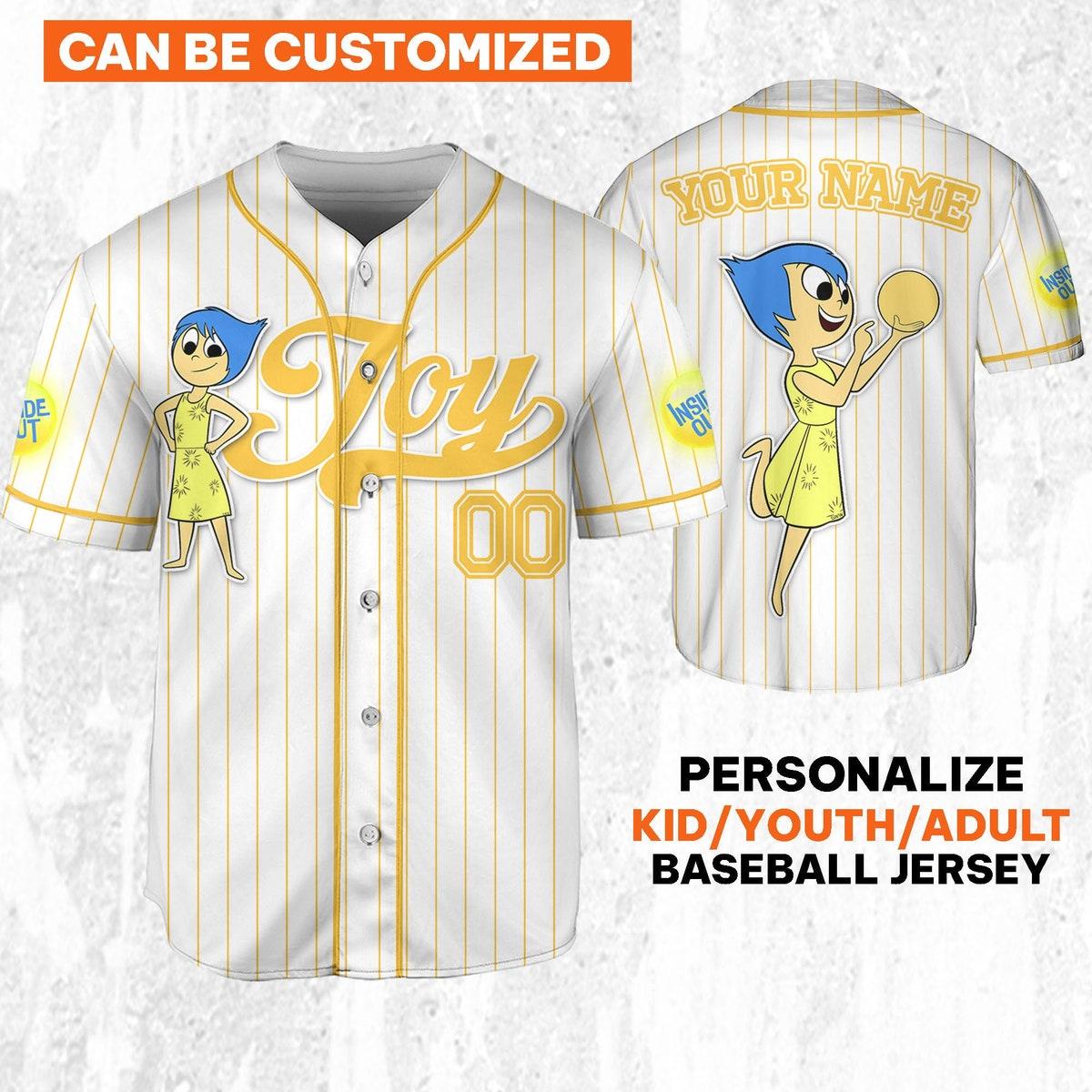 Custom Disney Inside Out Joy Simple Baseball Jersey 1