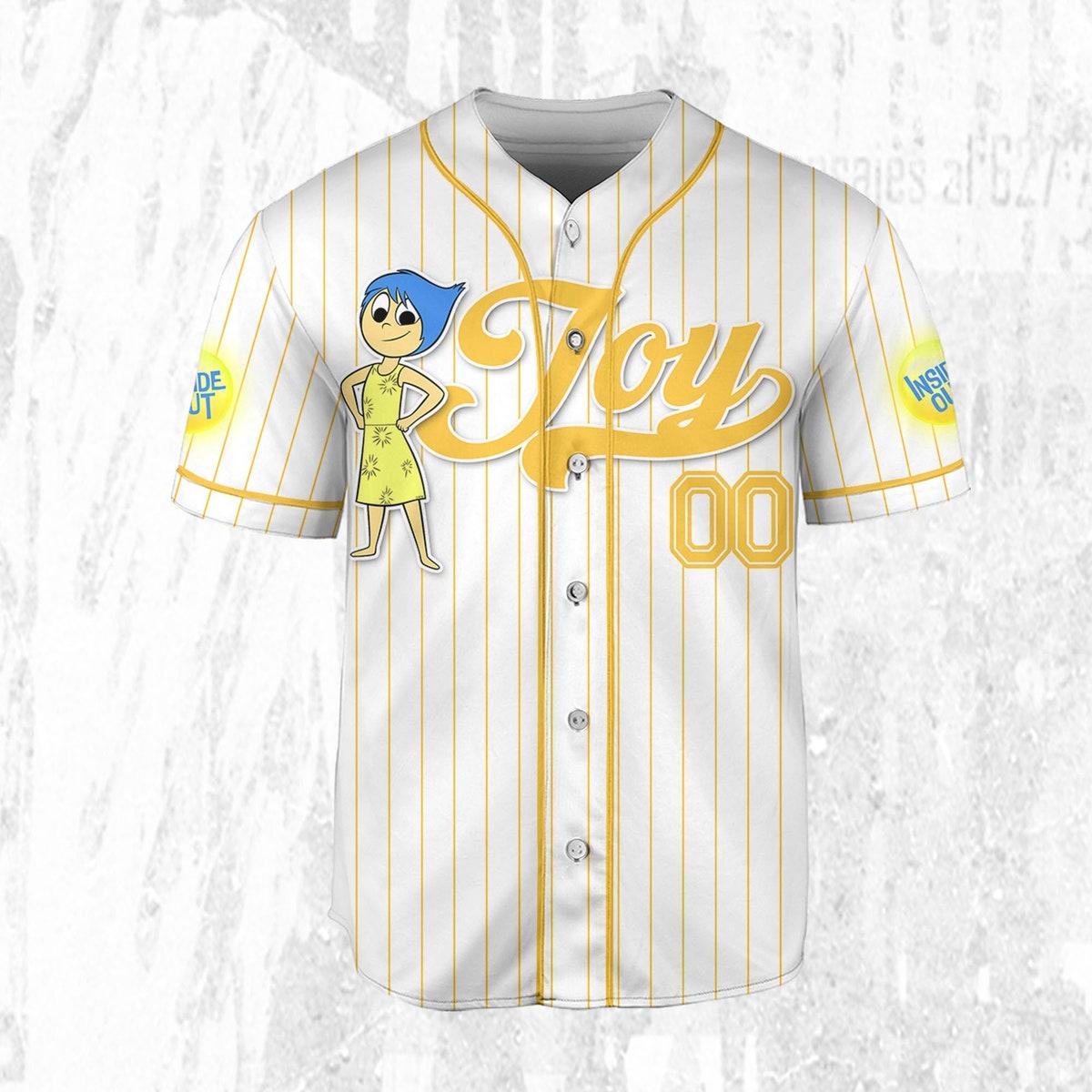 Custom Disney Inside Out Joy Simple Baseball Jersey 3