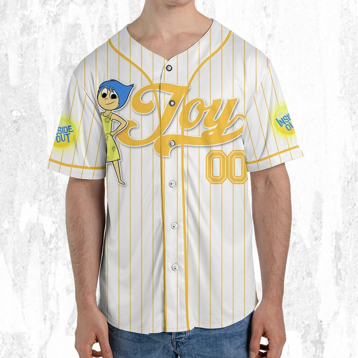 Custom Disney Inside Out Joy Simple Baseball Jersey 5