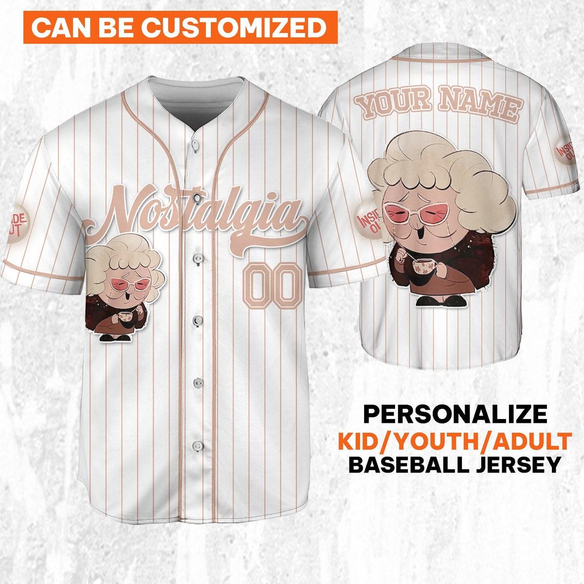 Custom Disney Inside Out Nostalgia Simple Baseball Jersey 1