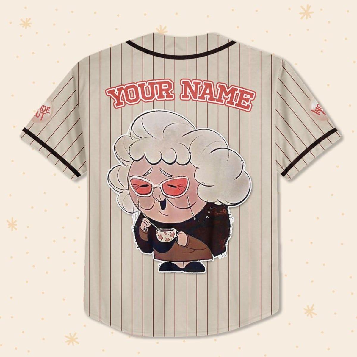 Custom Disney Inside Out Nostalgia Simple Beige Baseball Jersey 3