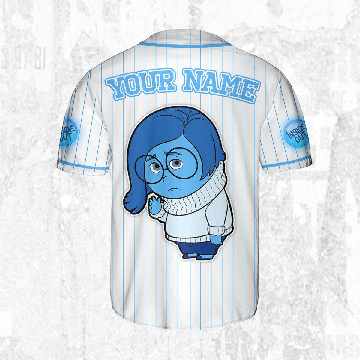 Custom Disney Inside Out Sadness Simple Baseball Jersey 4