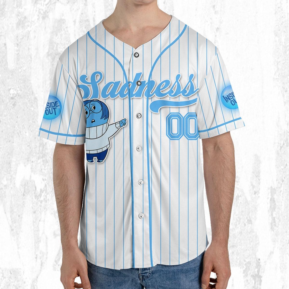 Custom Disney Inside Out Sadness Simple Baseball Jersey 5