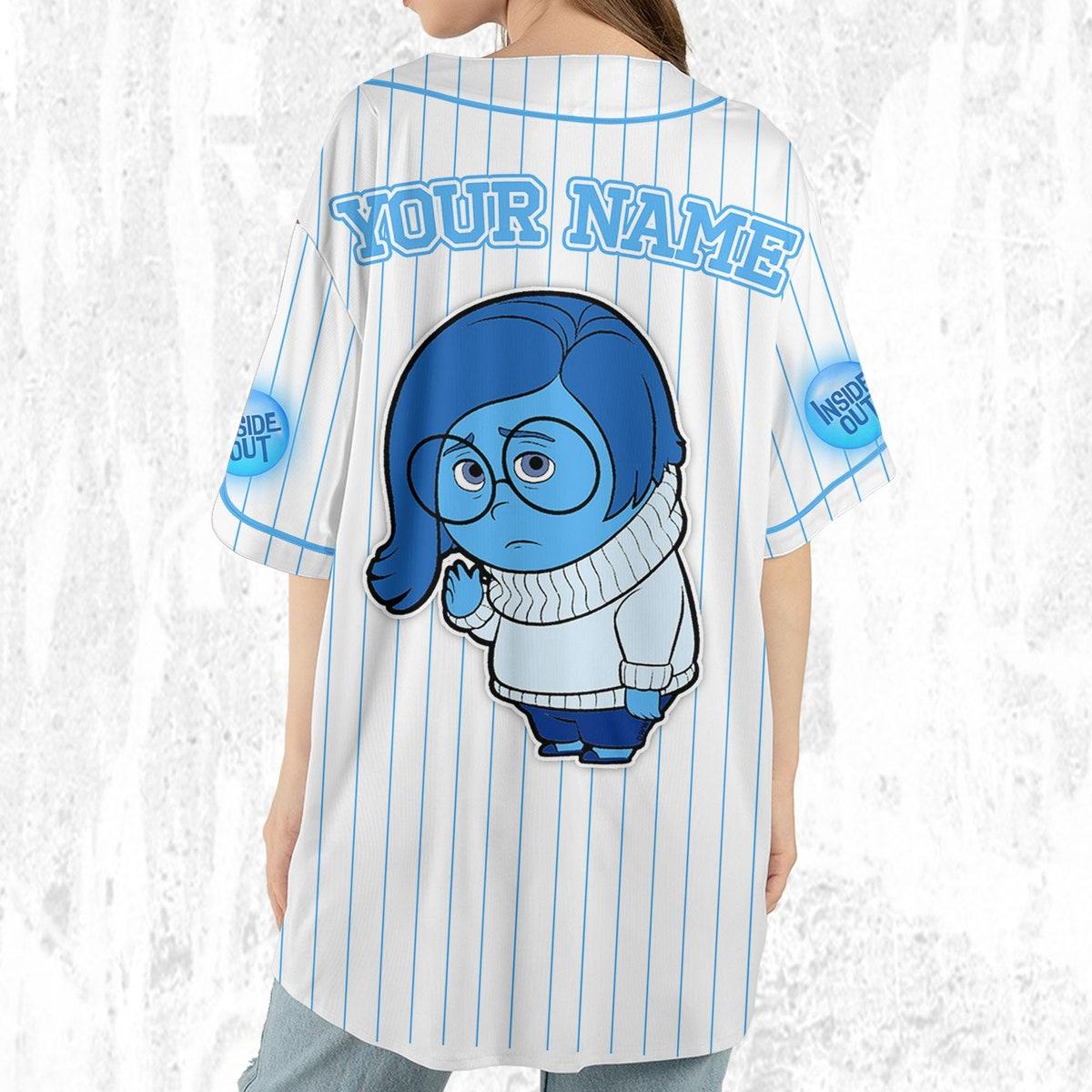 Custom Disney Inside Out Sadness Simple Baseball Jersey 6