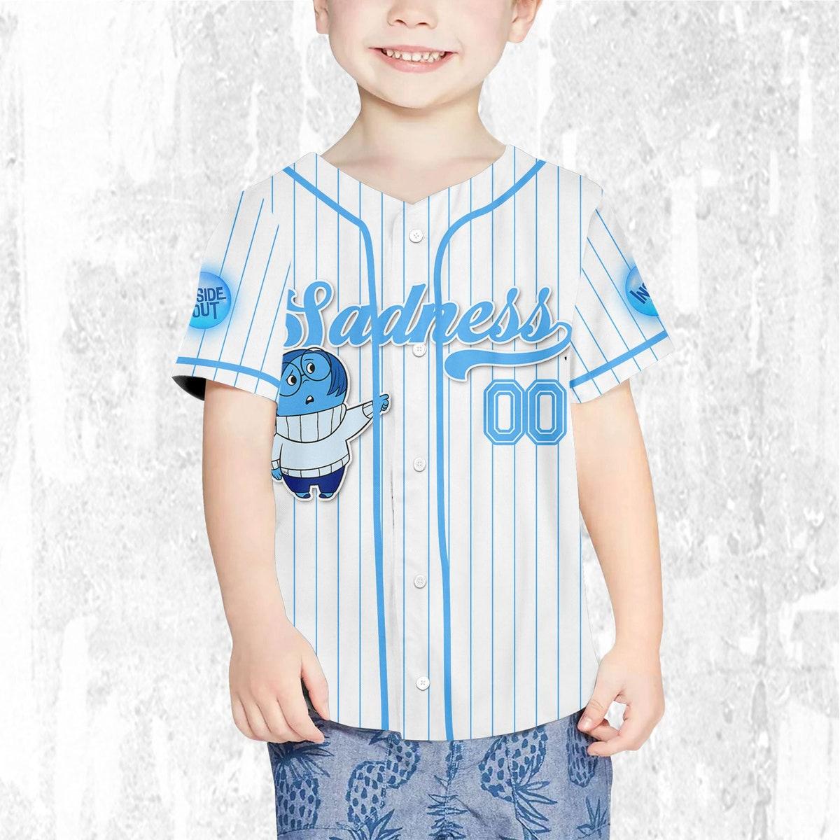 Custom Disney Inside Out Sadness Simple Baseball Jersey 7