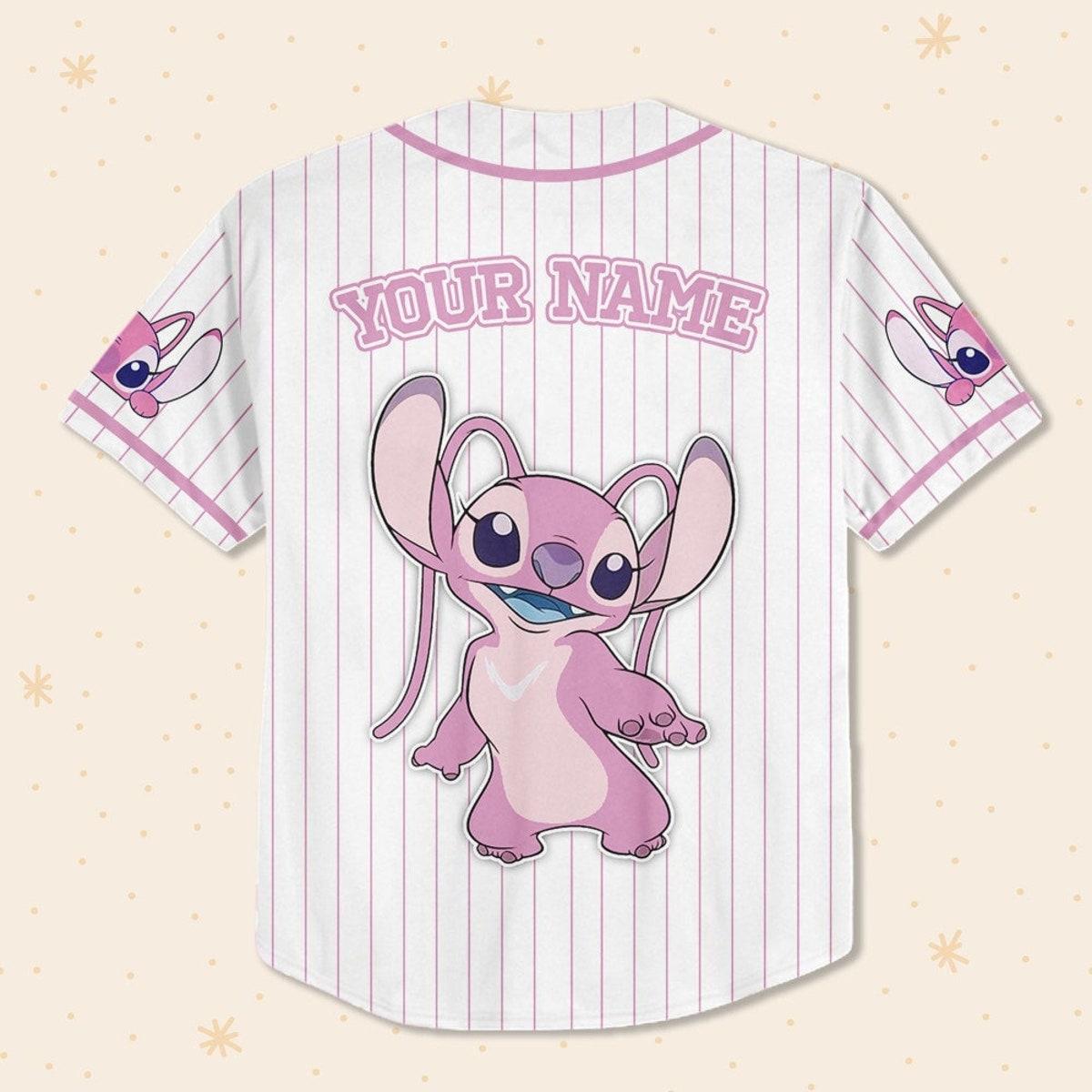 Custom Disney Lilo And Stitch Angel Baseball Jersey 3