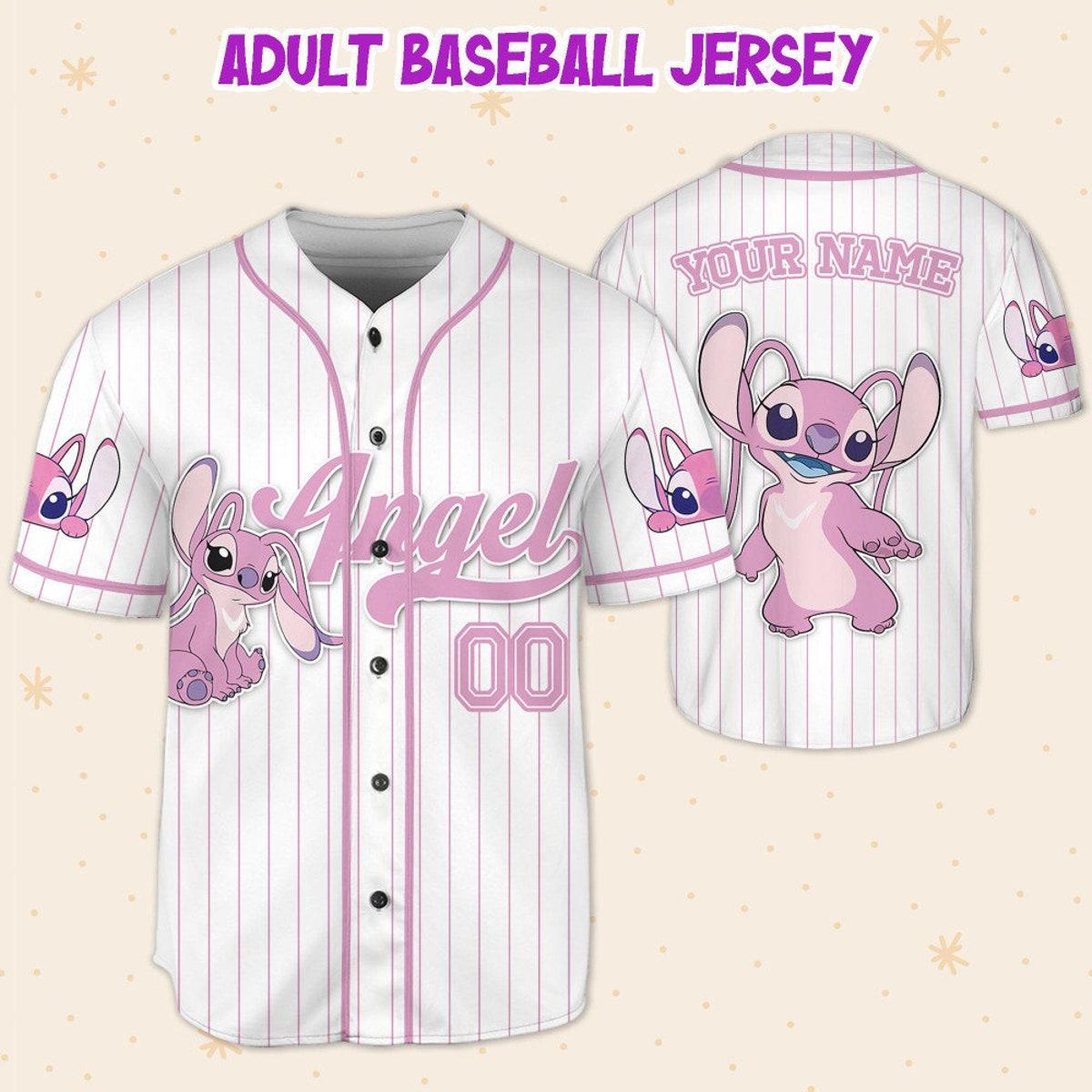 Custom Disney Lilo And Stitch Angel Baseball Jersey 5