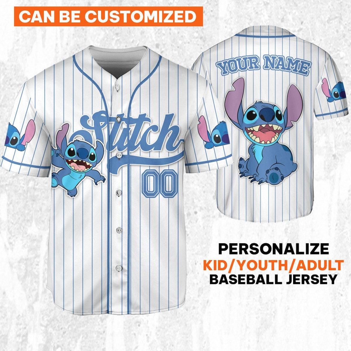 Custom Disney Lilo And Stitch Stitch Baseball Jersey 1