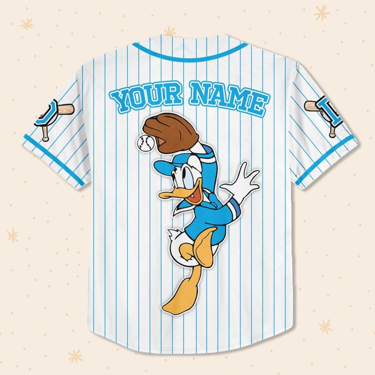 Custom Disney Mickey And Friends Donald Baseball Jersey 3