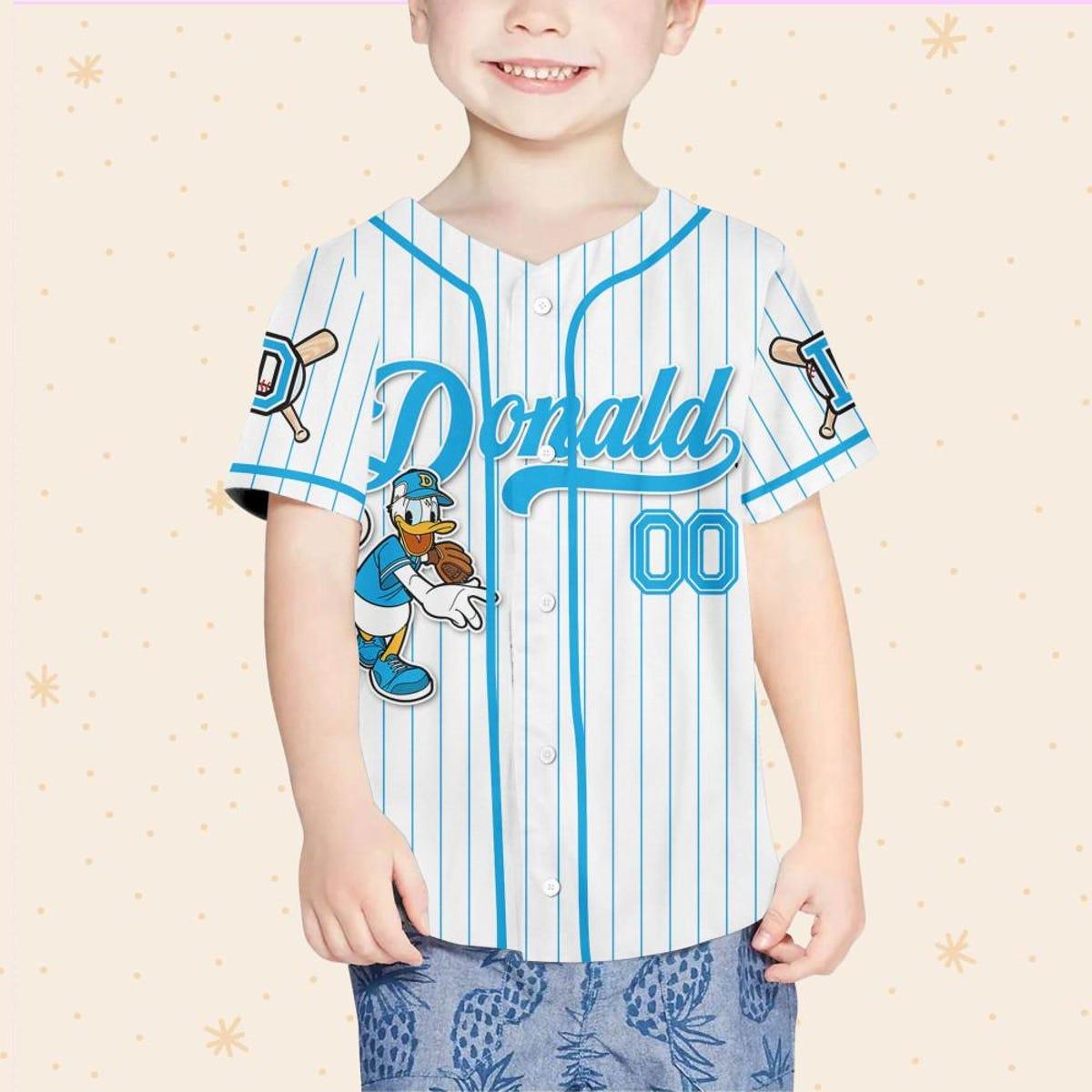 Custom Disney Mickey And Friends Donald Baseball Jersey 4