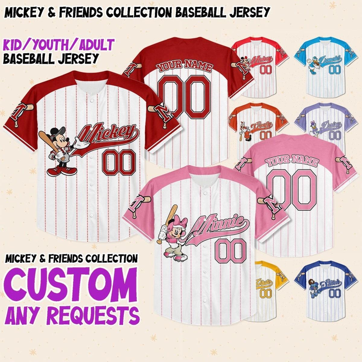 Custom Disney Mickey And Friends Simple Baseball Jersey 1