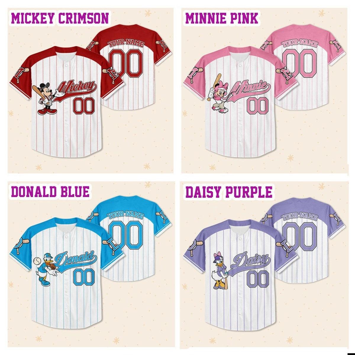 Custom Disney Mickey And Friends Simple Baseball Jersey 2