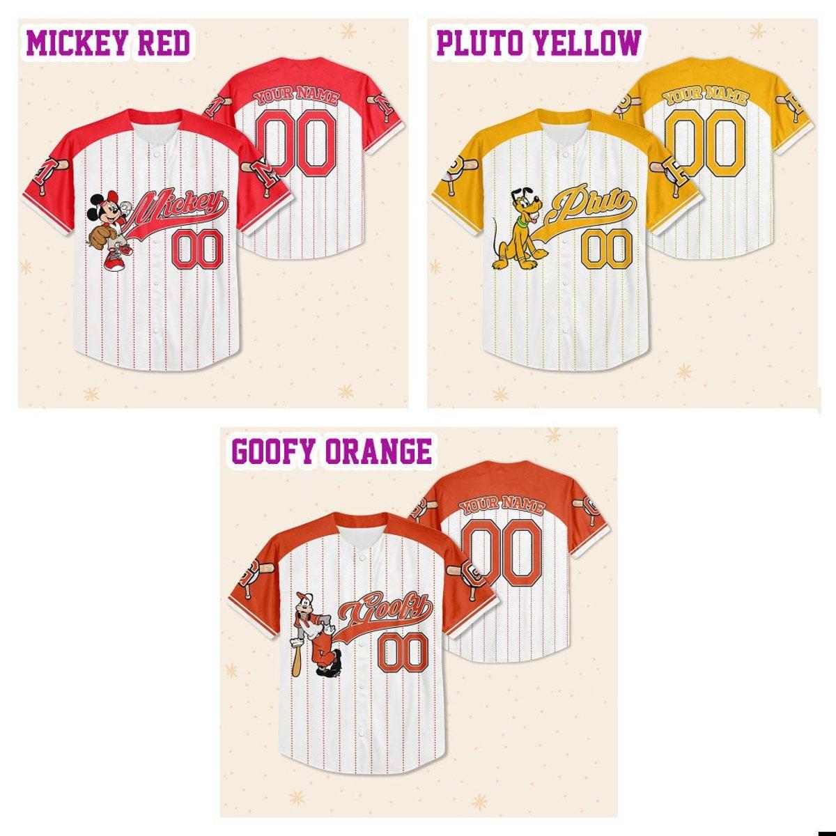 Custom Disney Mickey And Friends Simple Baseball Jersey 3