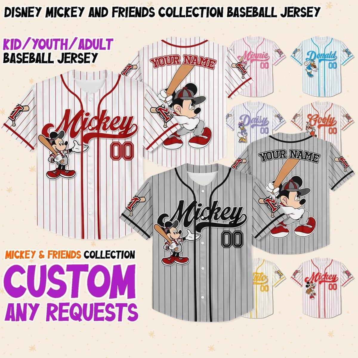 Custom Disney Mickey And Friends Special Simple Baseball Jersey 1