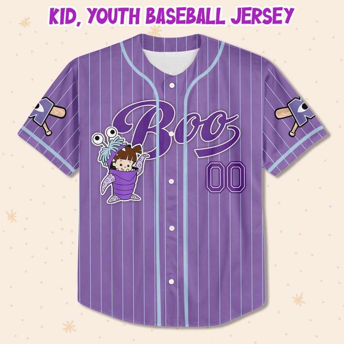 Custom Disney Monster Inc James Boo Purple Simple Baseball Jersey 2