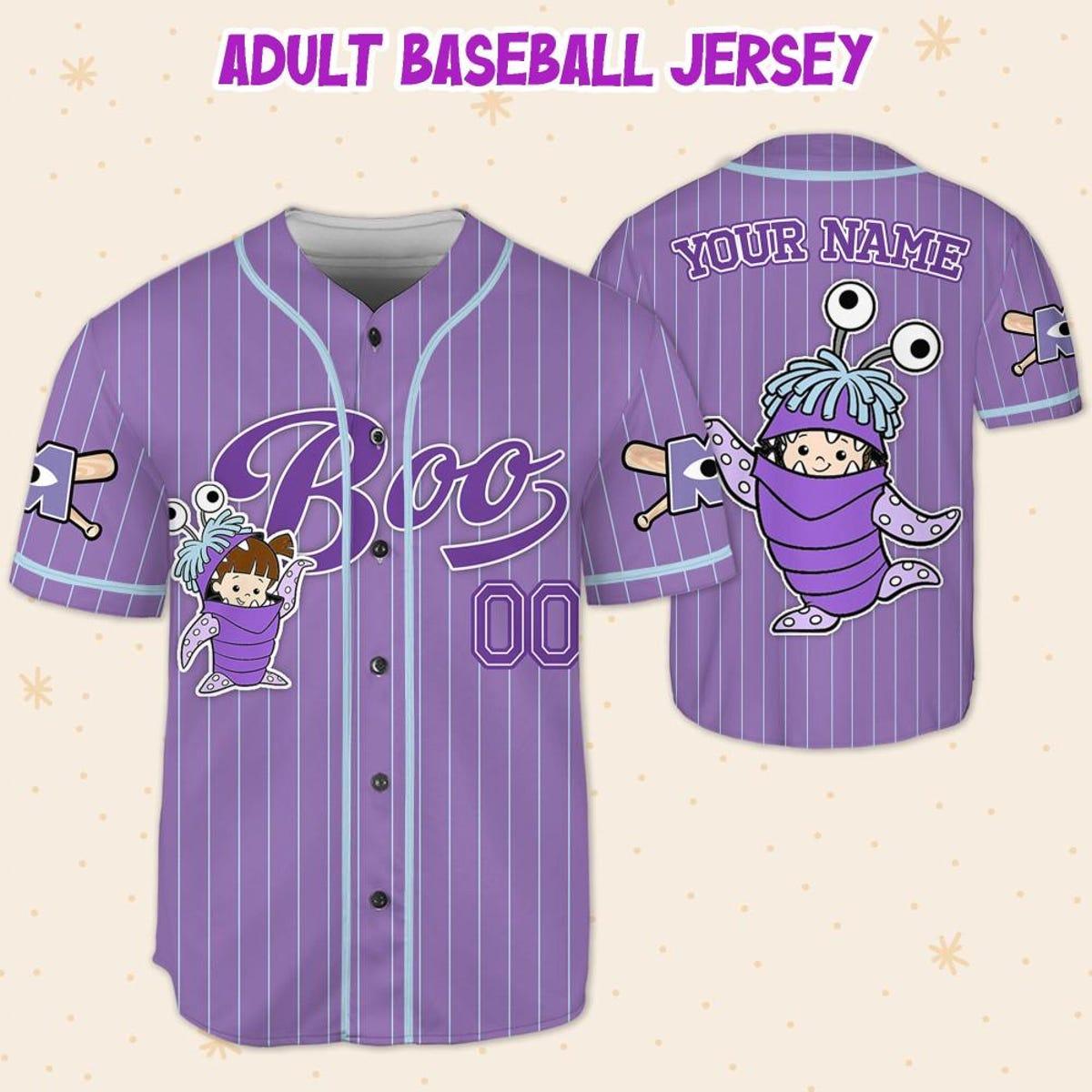 Custom Disney Monster Inc James Boo Purple Simple Baseball Jersey 5