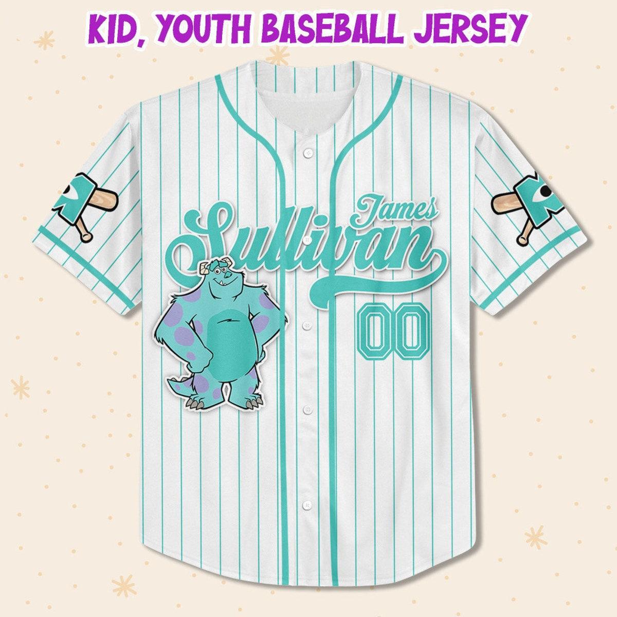 Custom Disney Monster Inc James Sullivan Baseball Jersey 2