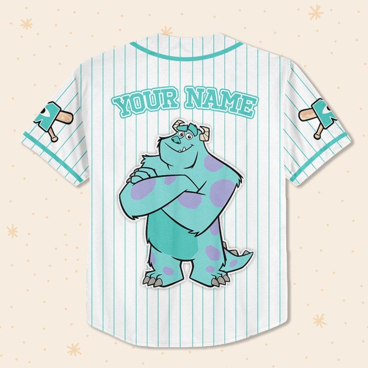 Custom Disney Monster Inc James Sullivan Baseball Jersey 3