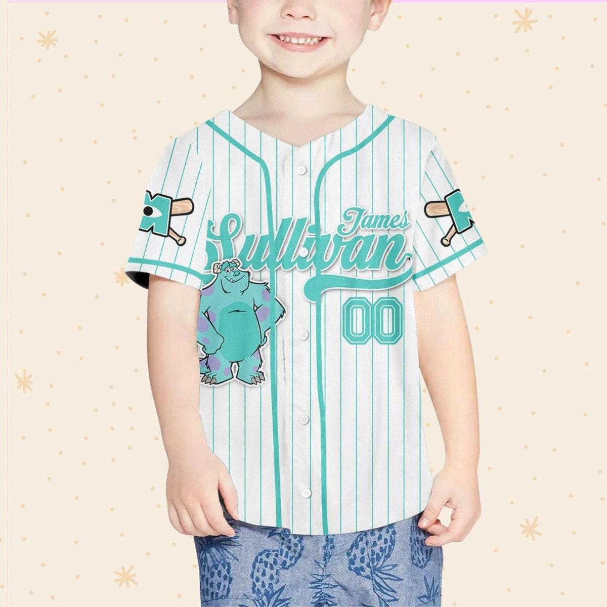 Custom Disney Monster Inc James Sullivan Baseball Jersey 4