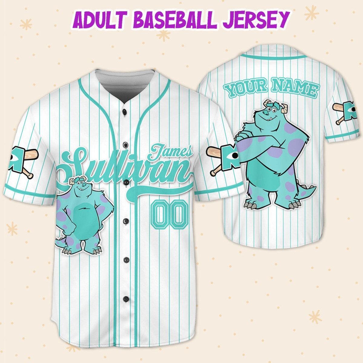 Custom Disney Monster Inc James Sullivan Baseball Jersey 5