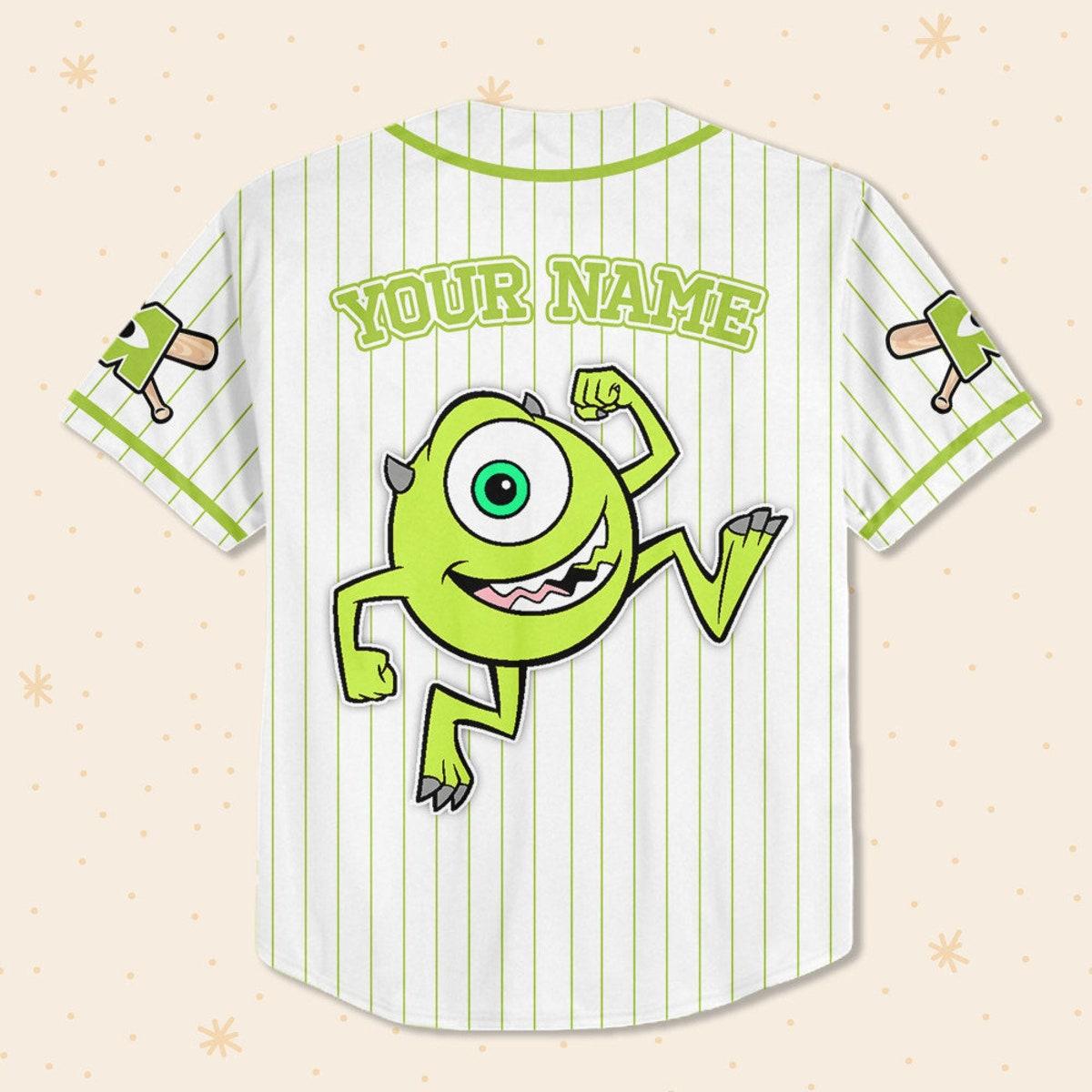 Custom Disney Monster Inc Mike Wazowski Baseball Jersey 3