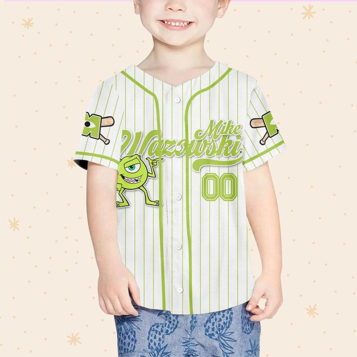 Custom Disney Monster Inc Mike Wazowski Baseball Jersey 4