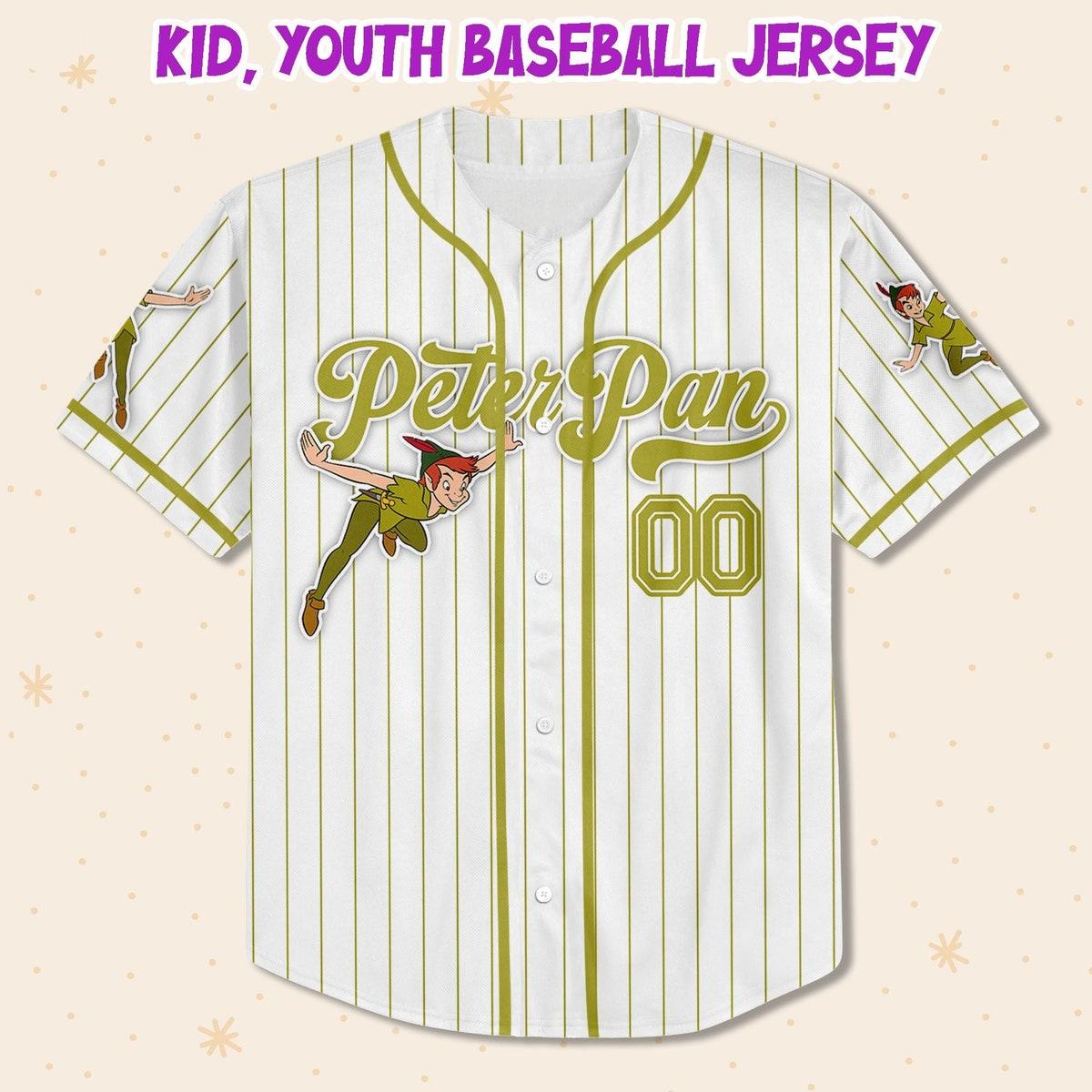 Custom Disney Peter Pan Simple Stripe Retro Game Day Baseball Jersey 2