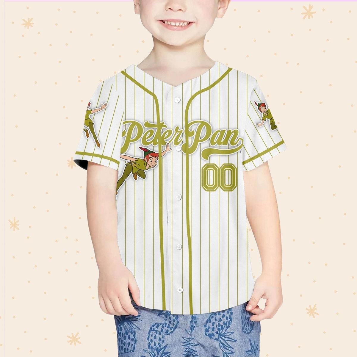 Custom Disney Peter Pan Simple Stripe Retro Game Day Baseball Jersey 4