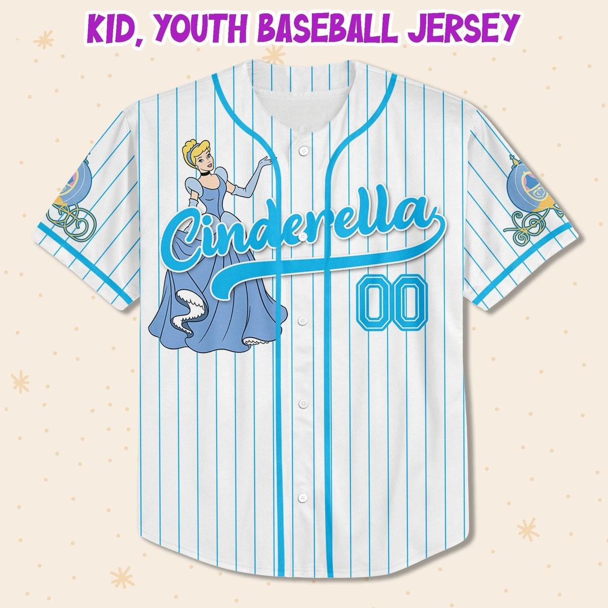 Custom Disney Princess Cinderella Simple Custom Name Baseball Jersey 2