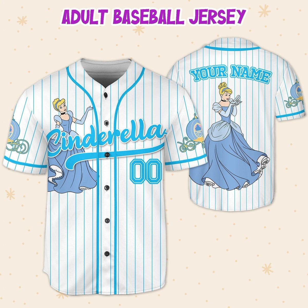 Custom Disney Princess Cinderella Simple Custom Name Baseball Jersey 5